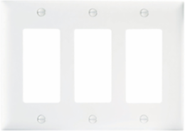 TradeMaster 3-Gang Nylon Wall Plate, 6.563 Inch x 4.6875 Inch, White