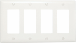 TradeMaster 4-Gang Wall Plate, Nylon, 8.375 Inch x 4.6875 Inch, White