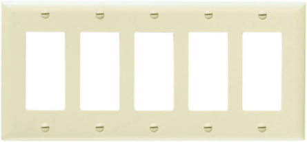 TradeMaster 5-Gang Nylon Wall Plate, 10.188 Inch x 4.6875 Inch, Matte Finish