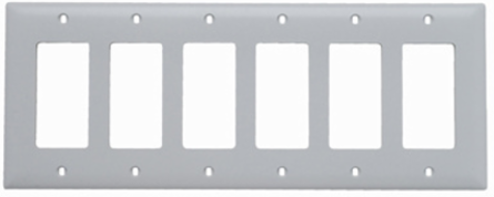 6-Gang Nylon Wall Plate, 12 Inch x 4-5/8 Inch, Matte White