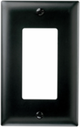 TradeMaster 1-Gang Wall Plate, Black, Nylon, 4.6875 Inch Height, 2.9375 Inch Width