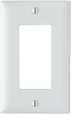 TradeMaster 1-Gang Wall Plate, Nylon, 4.6875 Inch Height, White