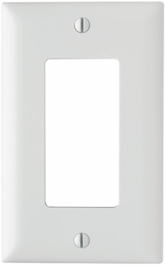 TradeMaster 1-Gang Wall Plate, Nylon, 4.6875 Inch Height, White