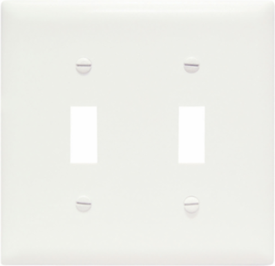 TradeMaster 2-Gang Nylon Wall Plate, 2 Toggle Openings, 4.75 Inch Width