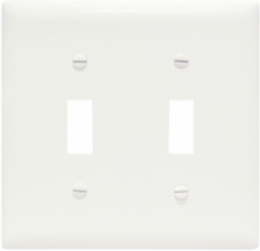TradeMaster 2-Gang Nylon Wall Plate, 2 Toggle Openings, 4.75 Inch Width