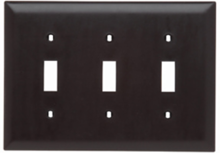 TradeMaster 3-Gang Nylon Wall Plate, 3 Toggle Openings, 4.6875 Inch x 6.563 Inch