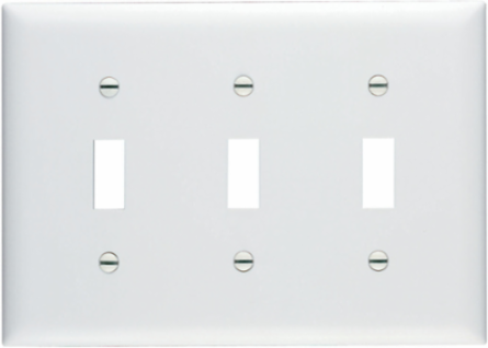 TradeMaster 3-Gang Nylon Wall Plate, 4.6875 Inch Height, 6.563 Inch Width, White