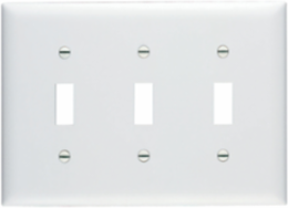 TradeMaster 3-Gang Nylon Wall Plate, 4.6875 Inch Height, 6.563 Inch Width, White