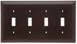 TradeMaster 4-Gang Nylon Wall Plate, 4 Toggle Openings, 4.6875 Inch Height, Brown