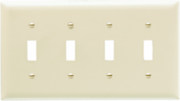 TradeMaster® 4-Gang Nylon Wall Plate, Ivory, 8-3/8 Inch x 4-11/16 Inch