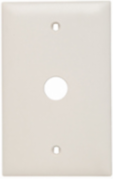TradeMaster 1-Gang Nylon Wall Plate, 0.625 Inch Round Opening, Light Almond, 4.6875 Inch Height, Matte Finish