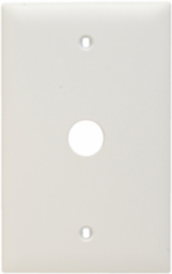 TradeMaster Nylon Wall Plate, 0.625 Inch Round Opening, White, 4.6875 x 2.9375 Inch