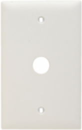TradeMaster Nylon Wall Plate, 0.625 Inch Round Opening, White, 4.6875 x 2.9375 Inch