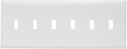 TradeMaster 6-Gang Nylon Wall Plate, 12 Inch Width, 4.6875 Inch Height, White