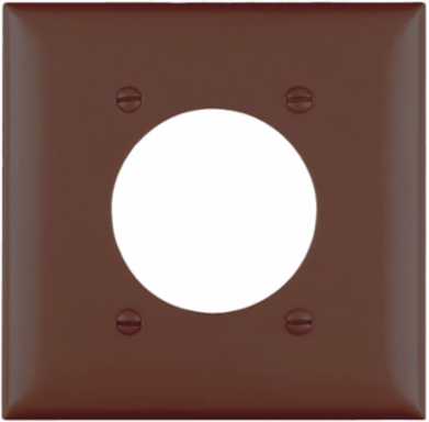 TradeMaster 2-Gang Nylon Wall Plate, 2.1563 Inch Opening, 4.75 Inch Width, Brown