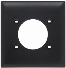 TradeMaster 2-Gang Nylon Wall Plate, 2.1563 Inch Opening, Black
