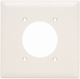 TradeMaster 2-Gang Nylon Wall Plate, 2.1563 Inch Openings, Light Almond