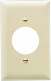 TradeMaster Nylon Wall Plate, 1-Gang, 1.5938 Inch Opening, Matte Ivory