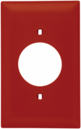1-Gang Nylon Wall Plate, Red, 1.5938 Inch Opening, 2.9375 Inch Wide, Matte Finish