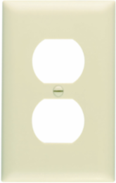 TradeMaster Nylon 1-Gang Wall Plate, Duplex Receptacle, Ivory, 4.6875 Inch Height, 2.9375 Inch Width, Matte Finish