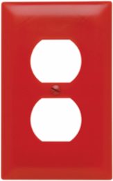 TradeMaster 1-Gang Nylon Wall Plate, Red, 2.9375 Inch Width, 4.6875 Inch Height