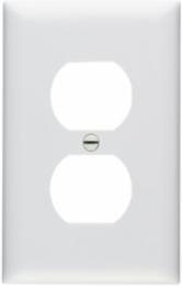 TradeMaster 1-Gang Nylon Wall Plate, Duplex Receptacle Openings, 4.6875 Inch Height, White