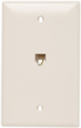 Standard Size Light Almond Communication Wall Plate with RJ11 Jack