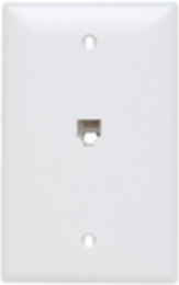 Standard Size White Communication Wall Plate with RJ11 Modular Jack
