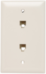 Standard Communication Wall Plate with Dual RJ11 Jacks, Light Almond
