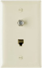 Combination Communication Device with RJ11 Jack & F-Type Connector, Black