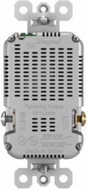 15A 125V Hospital-Grade Duplex Receptacle with USB Ports, White, 1.425 Inch Depth