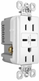 15A 125V Tamper-Resistant Receptacle with 2 USB Type-C Ports