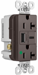 20A 125V Hospital-Grade Tamper-Resistant Receptacle with USB A/C Ports, Brown