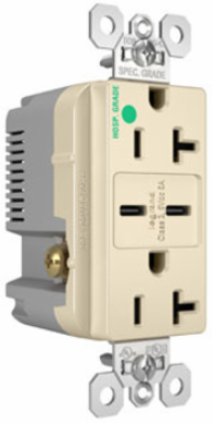 20A 125V Hospital-Grade Tamper-Resistant Receptacle, USB C Fast Charging, Light Almond