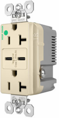 20A 125V Hospital-Grade Tamper-Resistant Receptacle, USB C Fast Charging, Light Almond