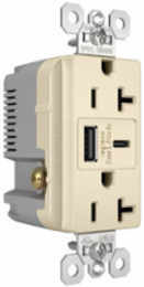 20A Tamper-Resistant Duplex Receptacle with USB A/C Ports, 1.693 Inch Width