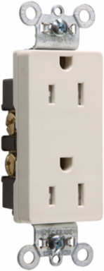 15A 125V Tamper-Resistant Decorator Duplex Receptacle, Light Almond, 1.37 Inch Width