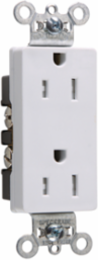 15A 125V Tamper-Resistant Decorator Duplex Receptacle, 1.37 Inch Wide, White