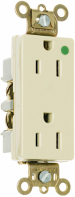 Tamper-Resistant Hospital Grade Receptacle, 15A, 125V, 2.635 Inch Height