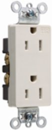 Tamper-Resistant Decorator Receptacle 15A 125V Light Almond 0.78 Inch Depth