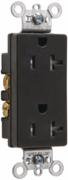 20A 125V Tamper-Resistant Decorator Duplex Receptacle, Black, 1.37 Inch Width