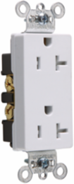 20A 125V Tamper-Resistant Decorator Duplex Receptacle, White, Side Wire, 3.28 Inch Height