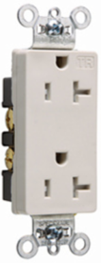 20A 125V Heavy Duty Tamper-Resistant Decorator Duplex Receptacle, 2.635 Inch Height, Light Almond