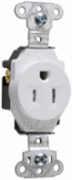 15A 125V Tamper-Resistant Single Receptacle, White, 1-1/4 Inch Depth