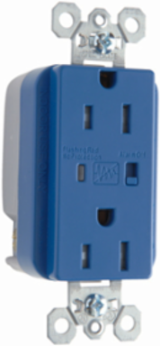 Tamper-Resistant Surge Protective Duplex Receptacle, 15A, 125V, Blue