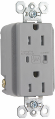 Tamper-Resistant Heavy Duty Surge Protective Duplex Receptacle, 15A 125V, Gray