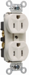 15A 125V Tamper-Resistant Duplex Receptacle, 1.13 Inch Depth, Light Almond