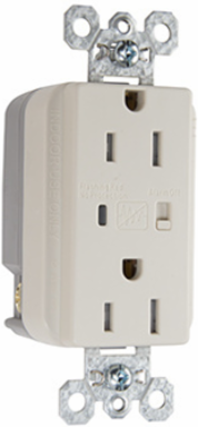 Tamper-Resistant Surge Protective Duplex Receptacle 15 Amp 125 Volt Light Almond