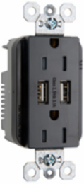 15A 125V Black Tamper-Resistant Outlet with 3.1A USB Charging Capability