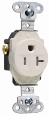 20A 125V Tamper-Resistant Single Receptacle, 1.19 Inch Depth, Light Almond